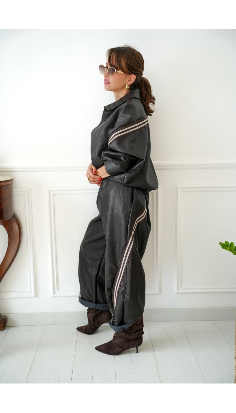 Veste Similicuir Bandes Johanna Marron AGIA Johanna - 4 | New page A