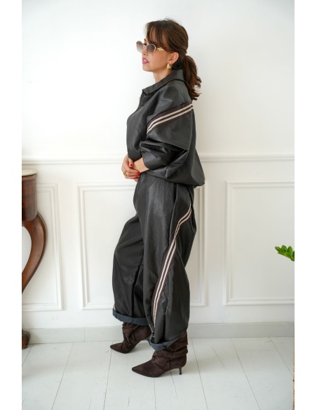 Veste Similicuir Bandes Johanna Marron AGIA Johanna - 4 | New page A