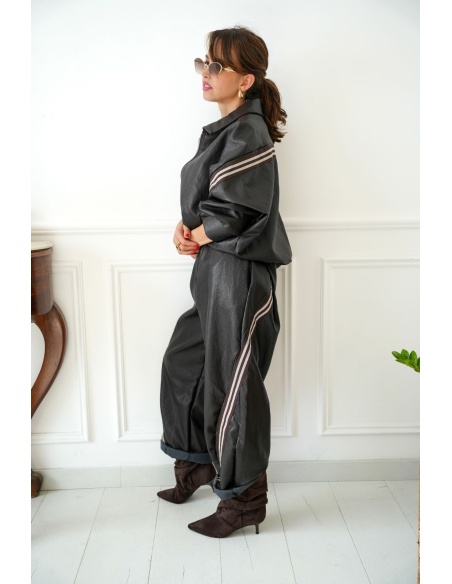 Pantalon Marron Bandes Johanna VELIKA Noho - 4 | Accueil