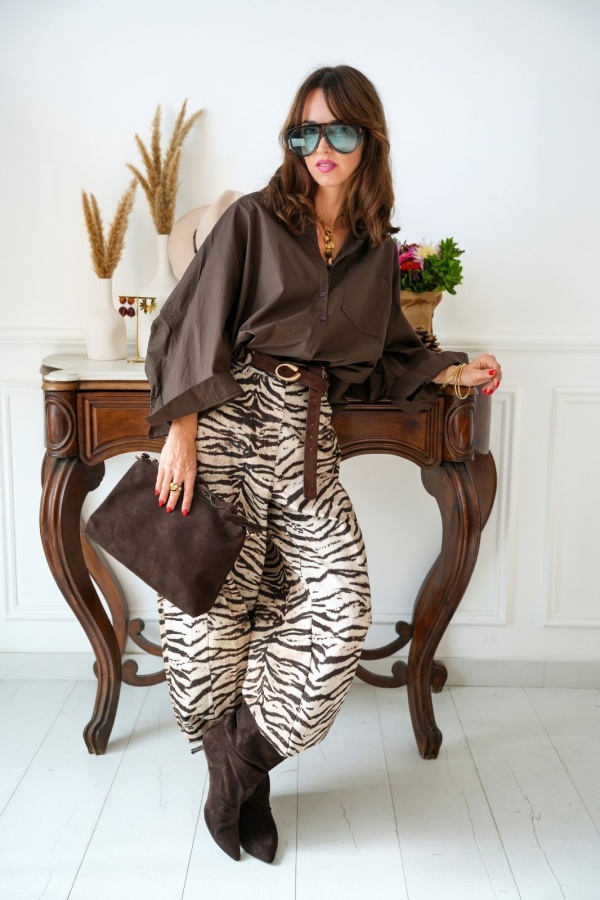 Pantalon Large Zèbre OUJDA Noho - 1 | Accueil