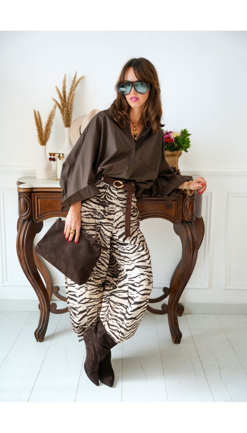 Pantalon Large Zèbre OUJDA Noho - 1 | Accueil