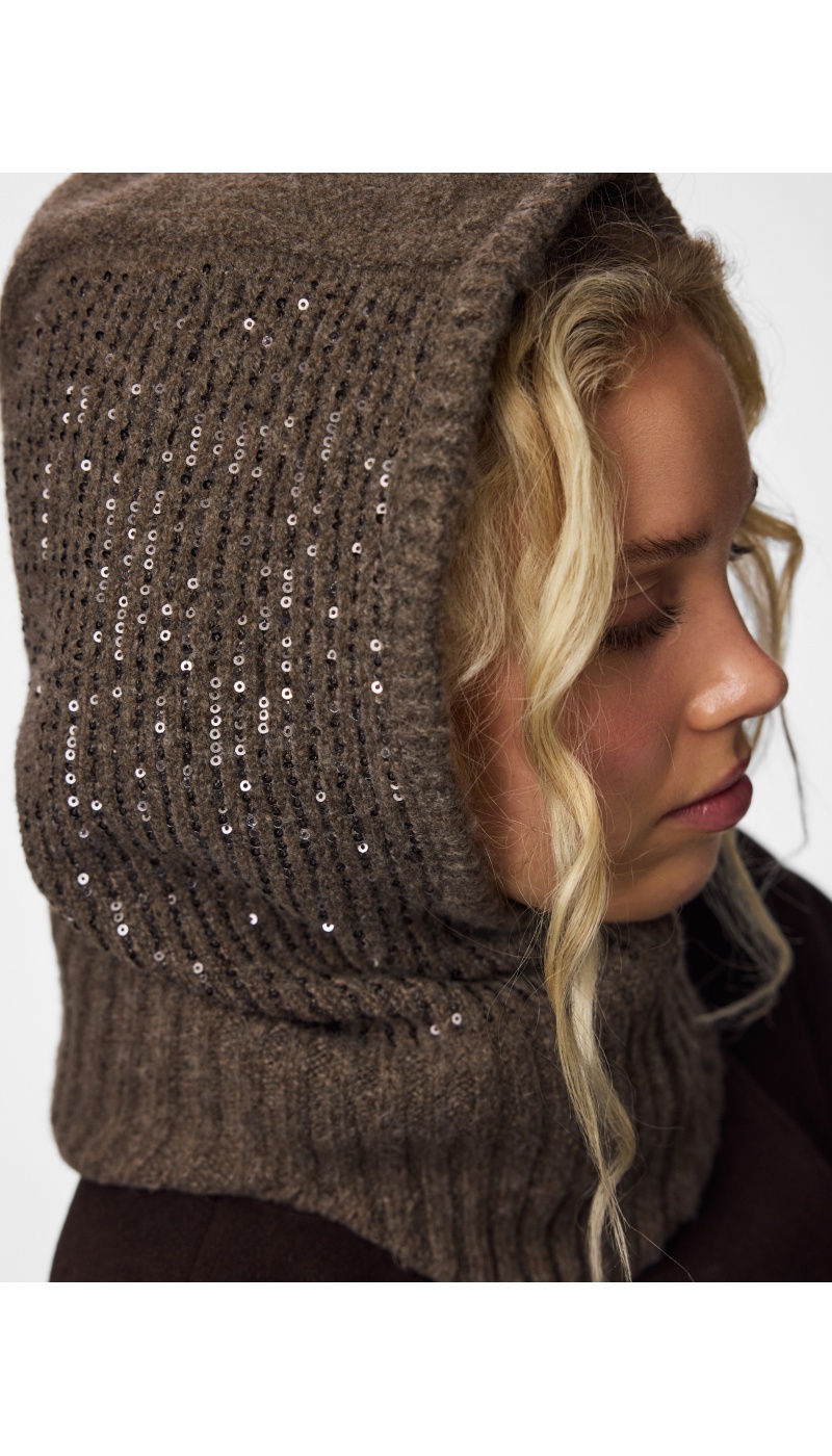 Cagoule Sequin Coffee Quartz PCABBY PIECES - 3 | ACCESSORI