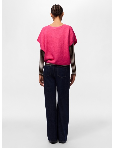 Pull Maille Shocking Pink PCALLIE PIECES - 2 | HAUTS
