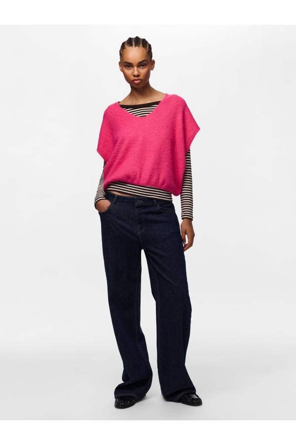 Pull Maille Shocking Pink PCALLIE PIECES - 1 | HAUTS