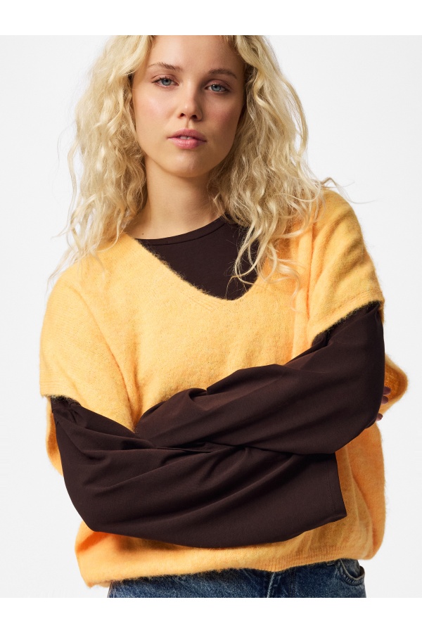 Pull Maille Orange Pop PCALLIE PIECES - 1 | HAUTS 2