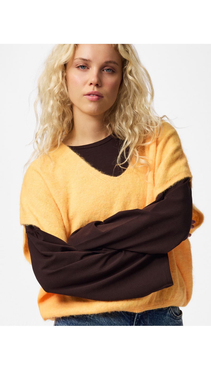 Pull Maille Orange Pop PCALLIE PIECES - 2 | HAUTS