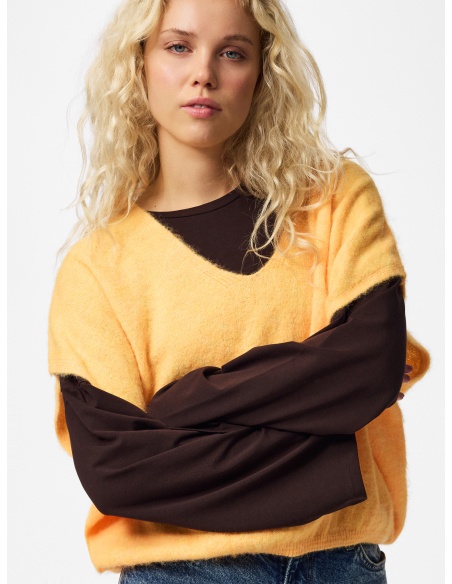 Pull Maille Orange Pop PCALLIE PIECES - 2 | HAUTS