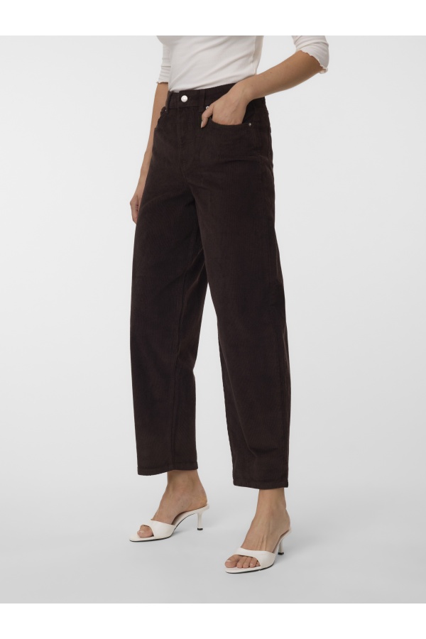 Pantalon Barrel Chocolate Torte VMBILLIE Longueur 32 Vero Moda - 1 | BAS