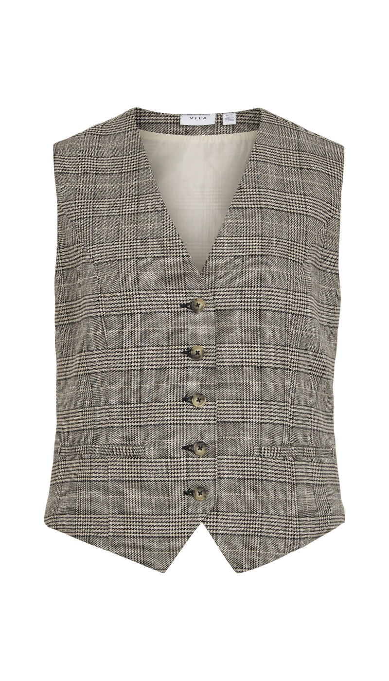 Gilet Carreaux Sand VITJENKA VILA - 1 | FEMMES