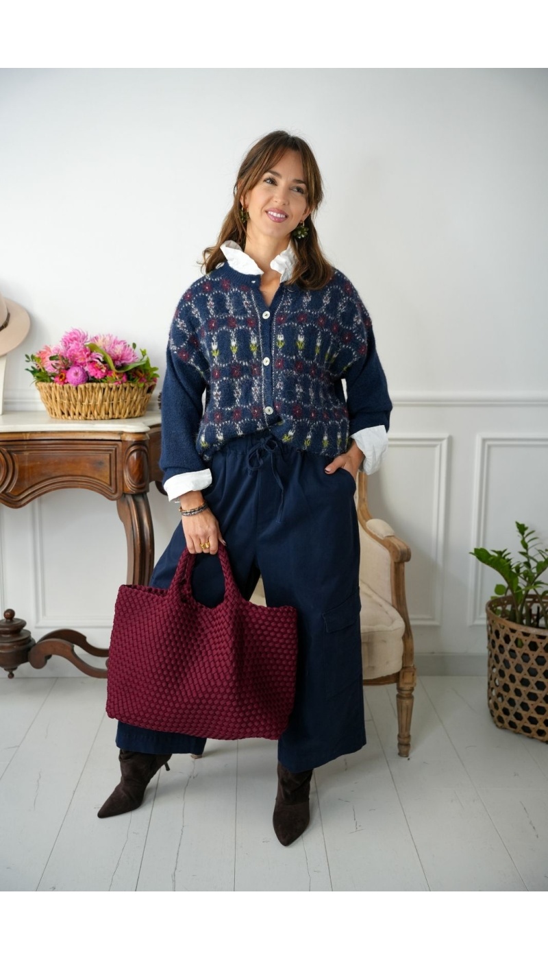 Gilet Johanna Fleurs Marine GIGIA Johanna - 5 | Welcome