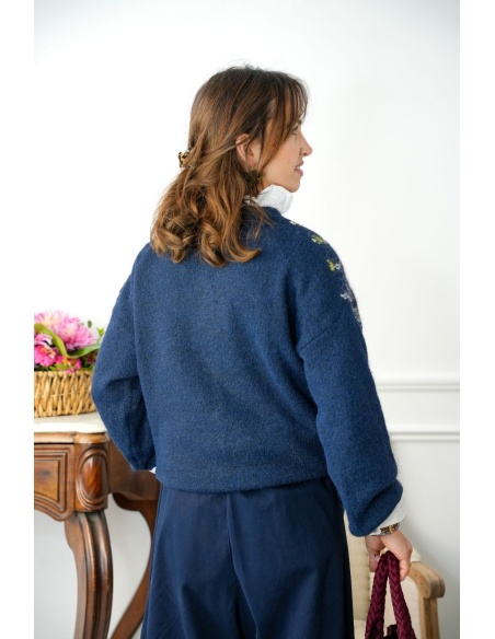 Gilet Johanna Fleurs Marine GIGIA Johanna - 3 | Welcome