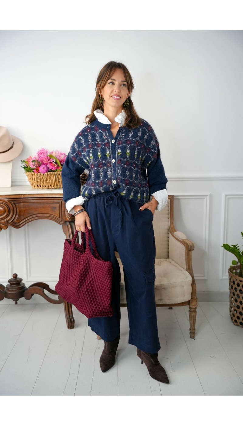 Pantalon Large Cargo Johanna Marine LARINA Johanna - 4 | Welcome