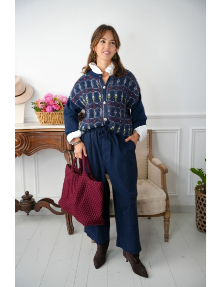 Pantalon Large Cargo Johanna Marine LARINA Johanna - 4 | Welcome