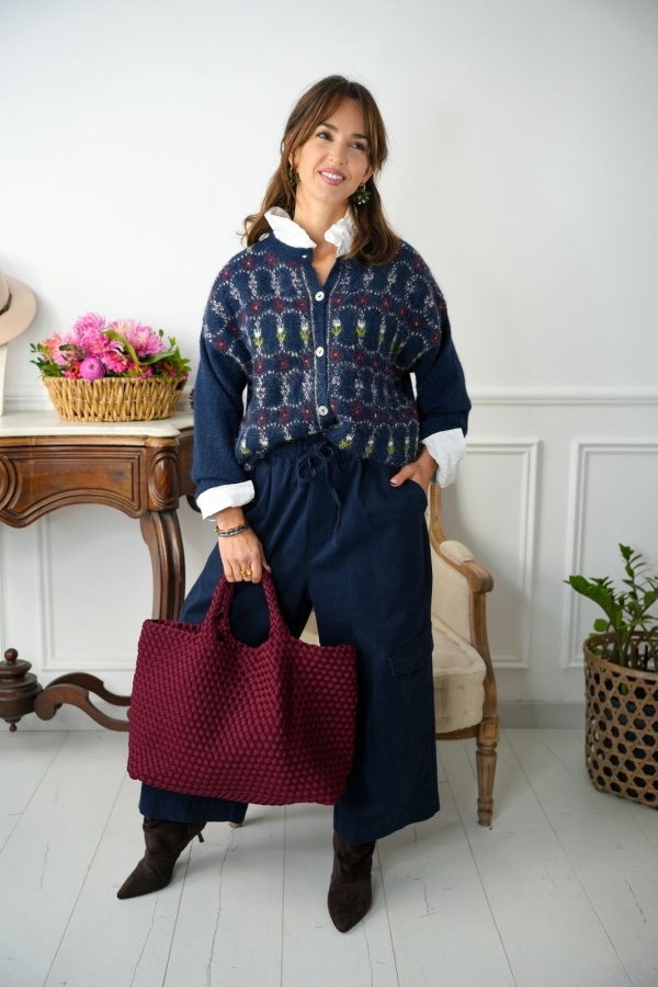 Pantalon Large Cargo Johanna Marine LARINA Johanna - 1 | Welcome