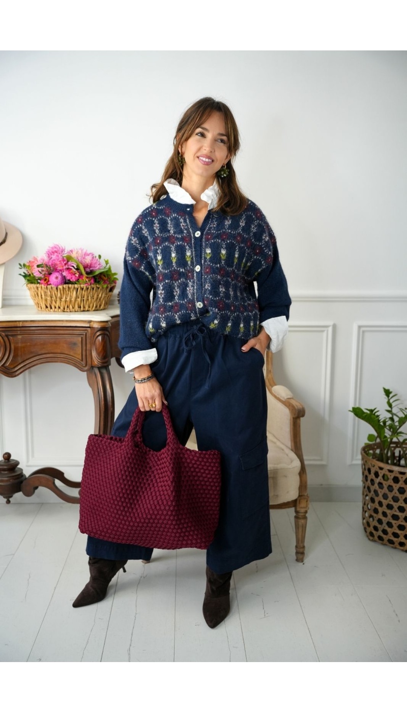 Pantalon Large Cargo Johanna Marine LARINA Johanna - 1 | Welcome