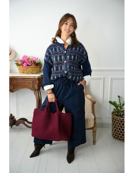 Pantalon Large Cargo Johanna Marine LARINA Johanna - 1 | Welcome