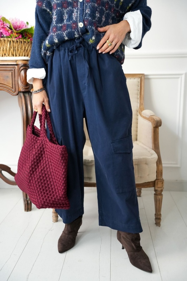 Pantalon Large Cargo Johanna Marine LARINA Johanna - 1 | Welcome 2