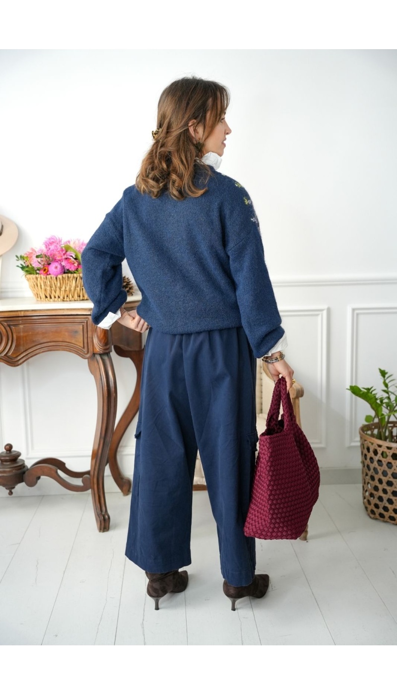Pantalon Large Cargo Johanna Marine LARINA Johanna - 5 | Welcome