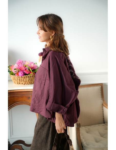 Chemisier Oversize Prune GRACE Noho - 2 | Accueil