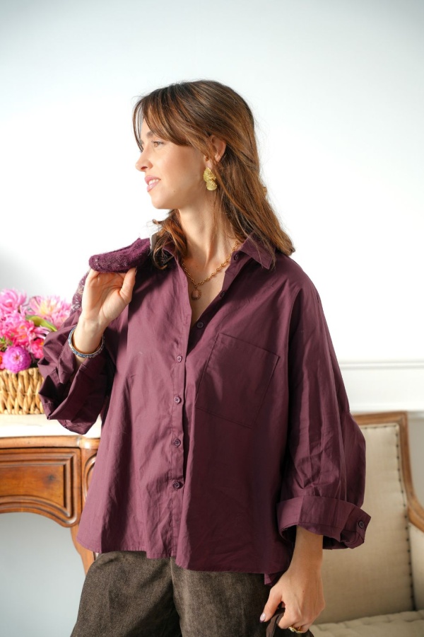 Chemisier Oversize Prune GRACE Noho - 1 | Welcome