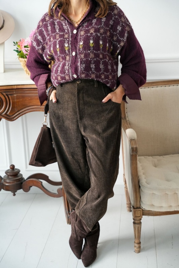 Pantalon Velours Marron Banditas TERRAFIN BANDITAS - 1 | Accueil 2
