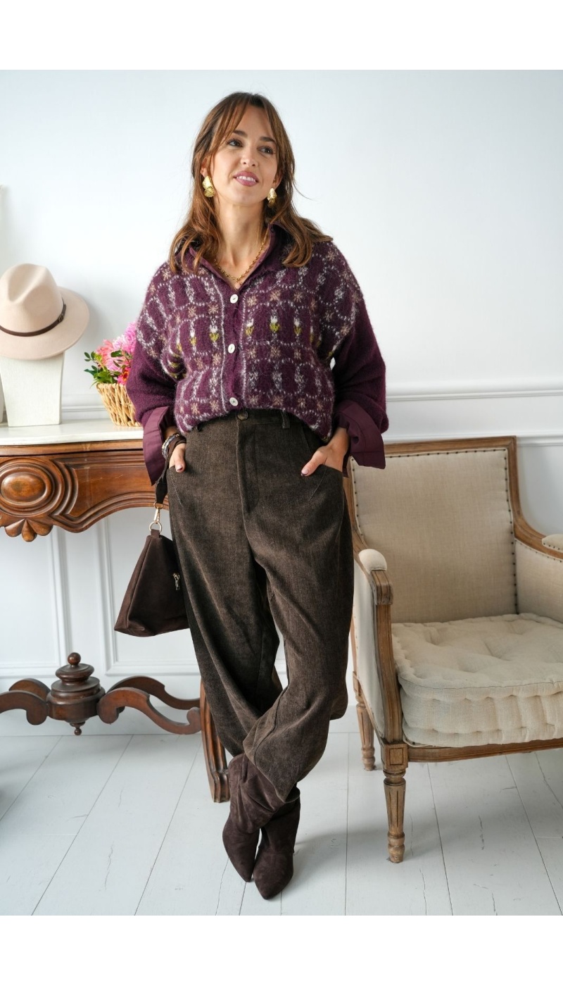 Gilet Johanna Fleurs Bordeaux GIGIA Johanna - 4 | Welcome