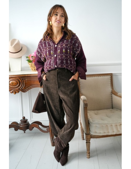 Gilet Johanna Fleurs Bordeaux GIGIA Johanna - 4 | Welcome