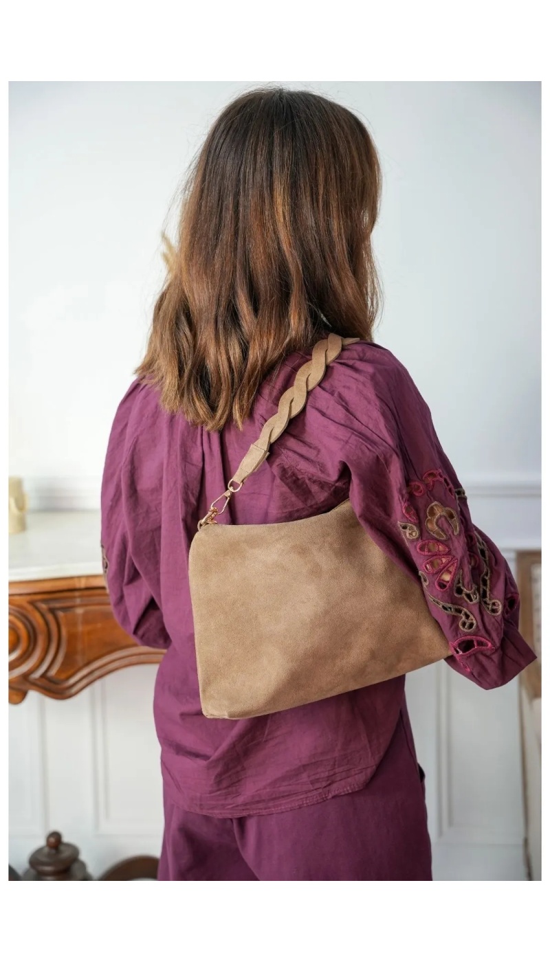 Pochette Tressé Taupe PULAC Noho - 1 | Bienvenido
