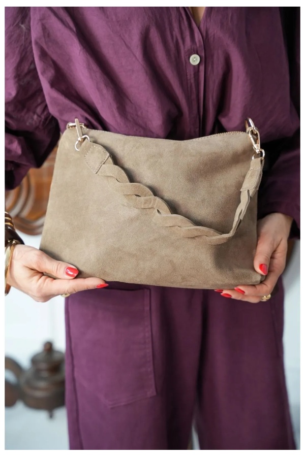 Pochette Tressé Taupe PULAC Noho - 1 | Accueil 2