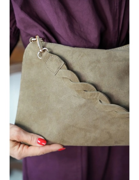 Pochette Tressé Taupe PULAC Noho - 3 | Accueil