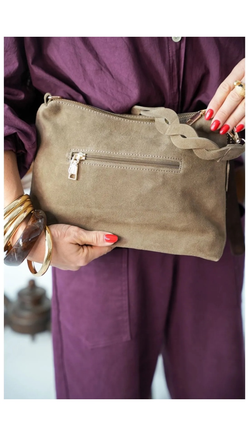 Pochette Tressé Taupe PULAC Noho - 4 | Bienvenido
