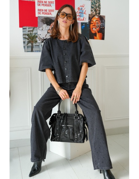 Veste Strass Black Denim VIPAL VILA - 1 | Bienvenido