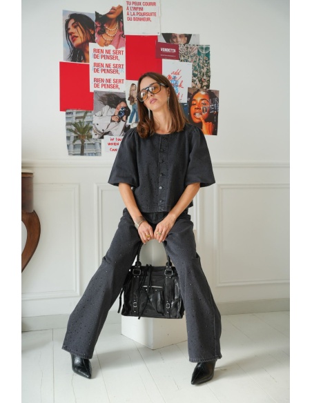 Jean Strass Black Denim VIFREYA VILA - 3 | Accueil