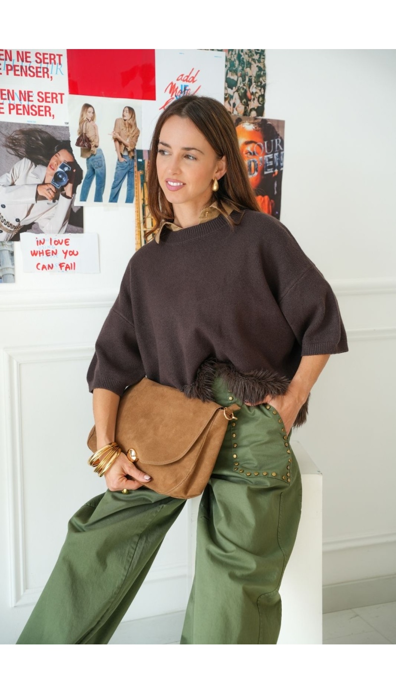 PULL FEMME PLUME CHOCO H26 Noho - 3 | Bienvenido