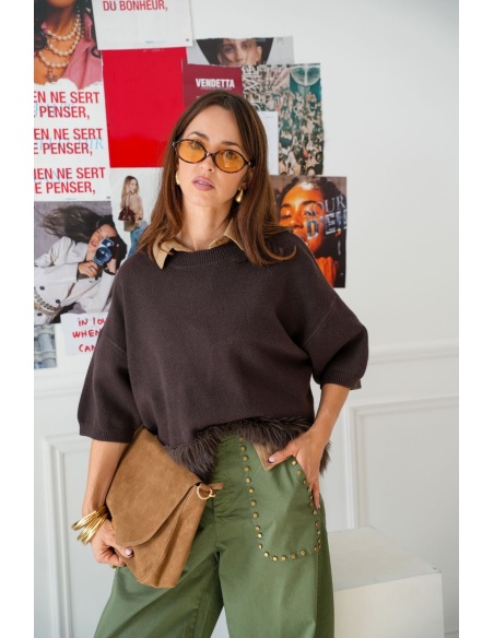 PULL FEMME PLUME CHOCO H26 Noho - 4 | Bienvenido