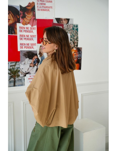 Chemisier Uni Camel GISELLE Noho - 3 | Bienvenido