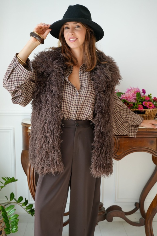 Gilet Fourrure Sans Manches Choco NOCCA Noho - 1 | Accueil