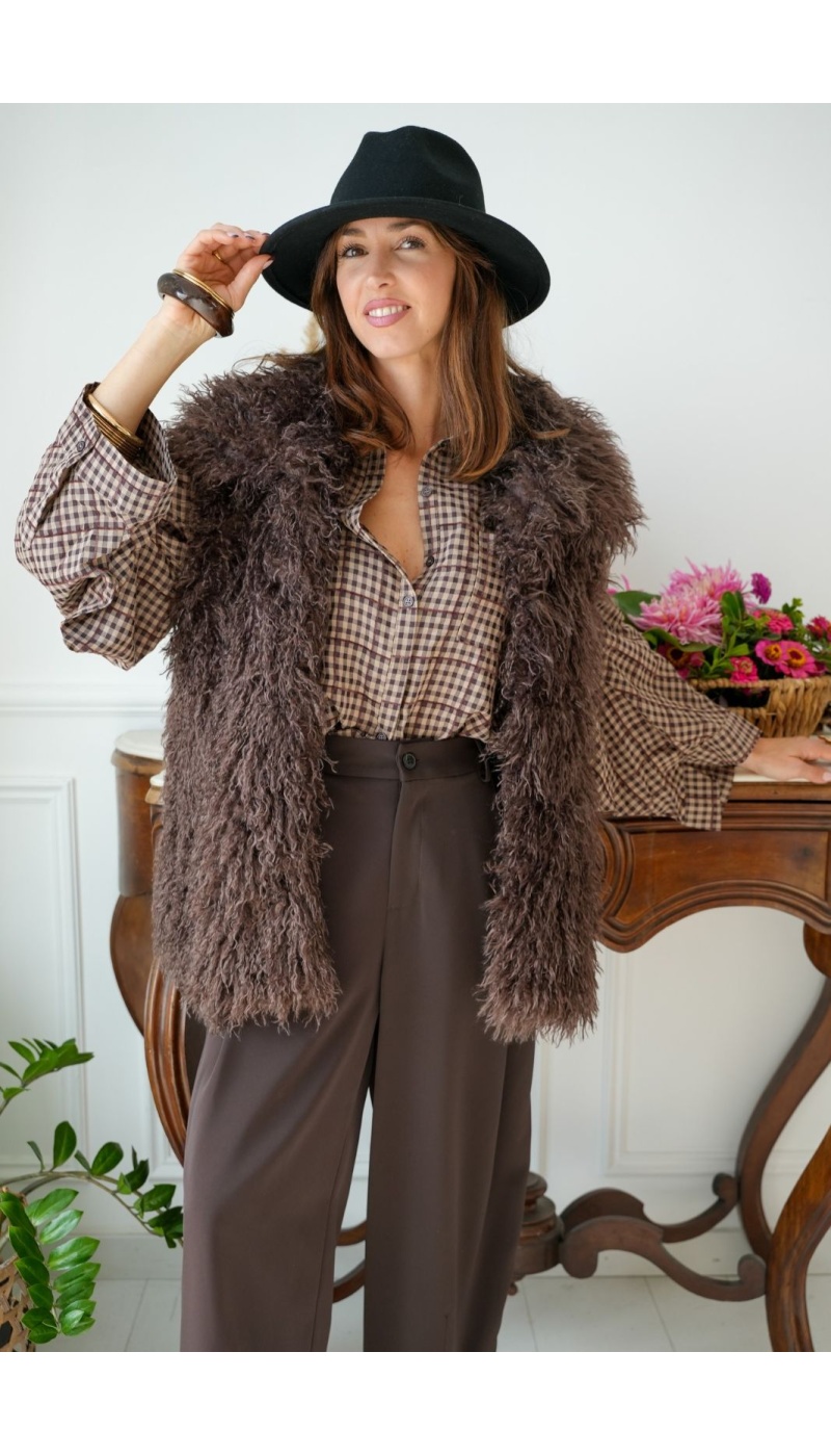 Gilet Fourrure Sans Manches Choco NOCCA Noho - 1 | Bienvenido
