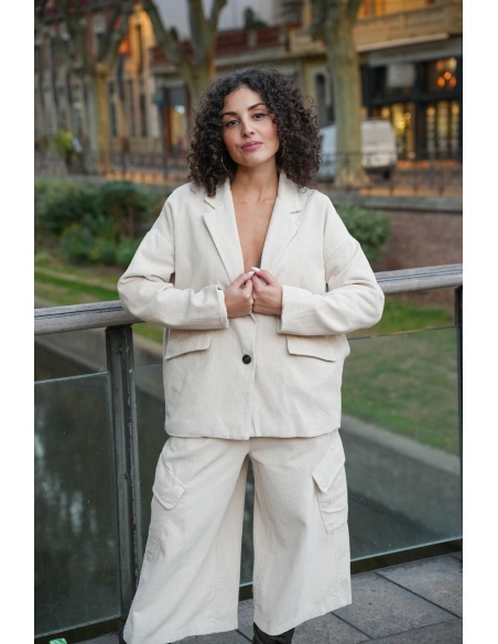 Blazer Écru Côtelé THÉA Johanna - 1 | Accueil