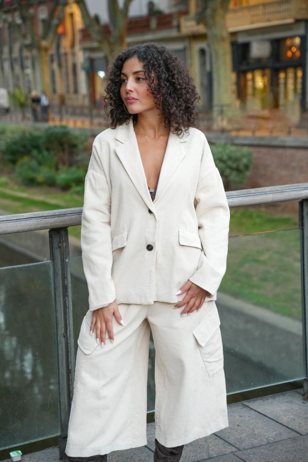 Blazer Écru Côtelé THÉA Johanna - 1 | Willkommen 2
