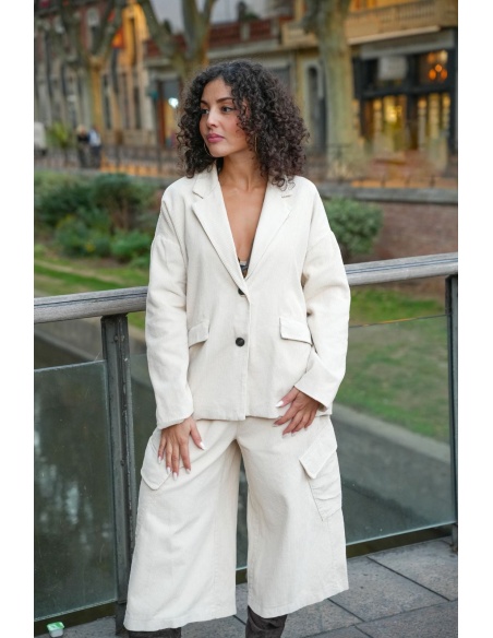 Blazer Écru Côtelé THÉA Johanna - 2 | Willkommen