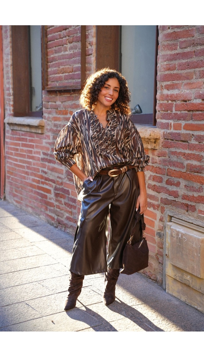 Blouse Froncé Choco Johanna ADDIE Johanna - 3 | Accueil