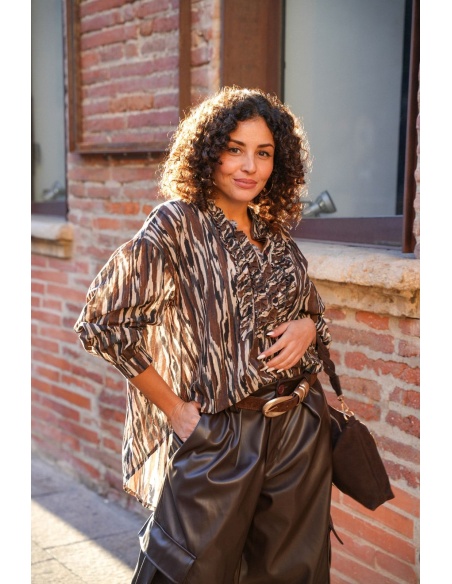 Blouse Froncé Choco Johanna ADDIE Johanna - 1 | Accueil